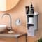 NEX™ 14" Rustic White Wall Mounted Toilet Paper Holder with Shelf